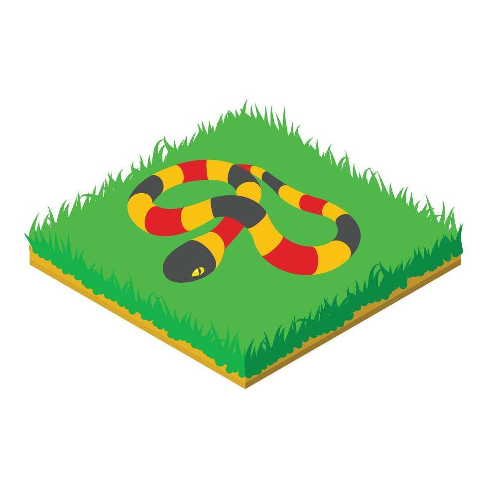 Coral snake icon, isometric style vector