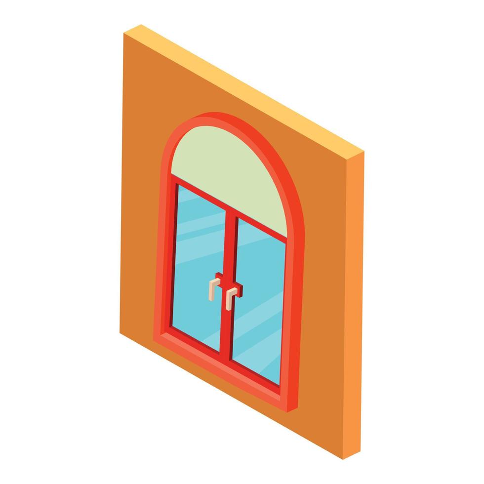 icono de ventana arqueada, estilo isométrico vector