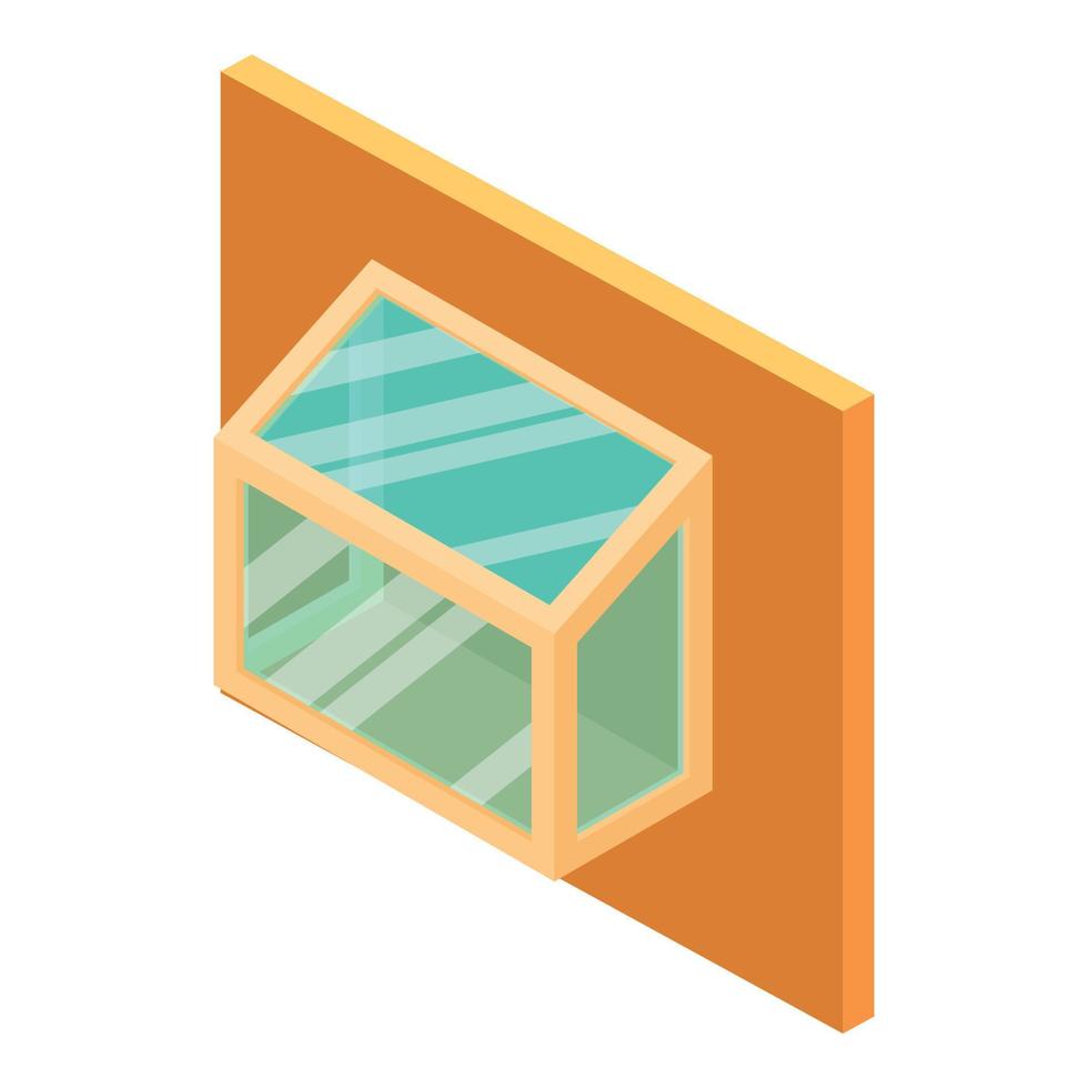 icono de ventana de balcón, estilo isométrico vector