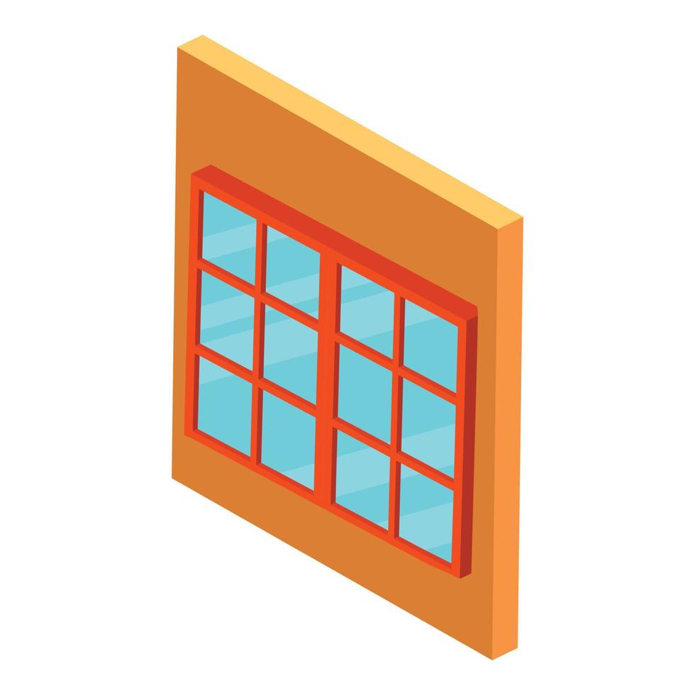Retro window icon, isometric style vector