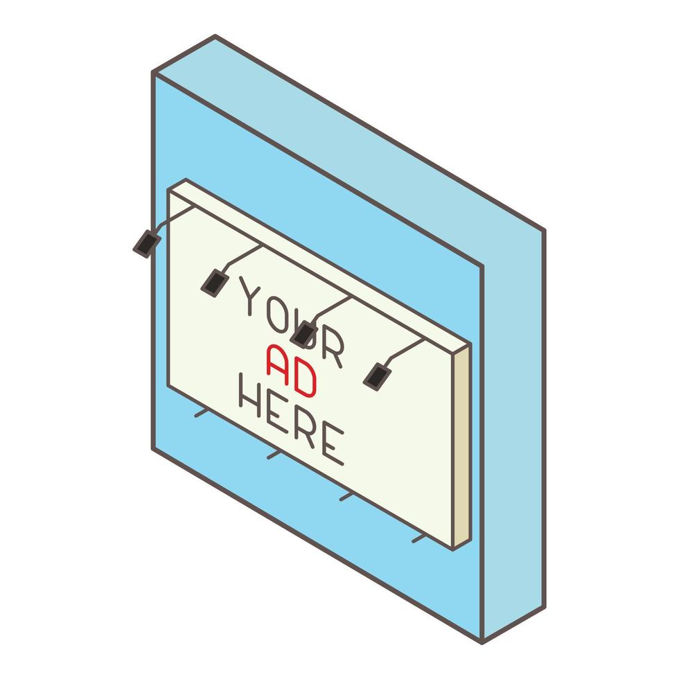 Big billboard icon, isometric style vector