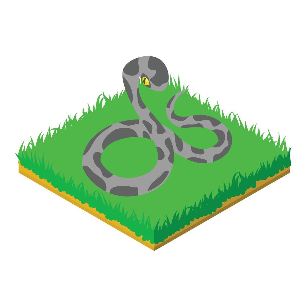 Venomous snake icon, isometric style vector