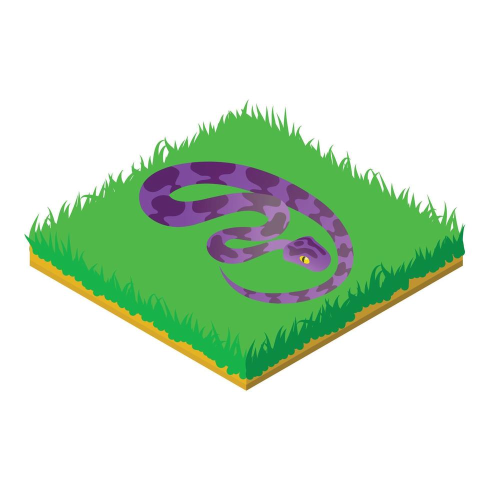 Creeping snake icon, isometric style vector