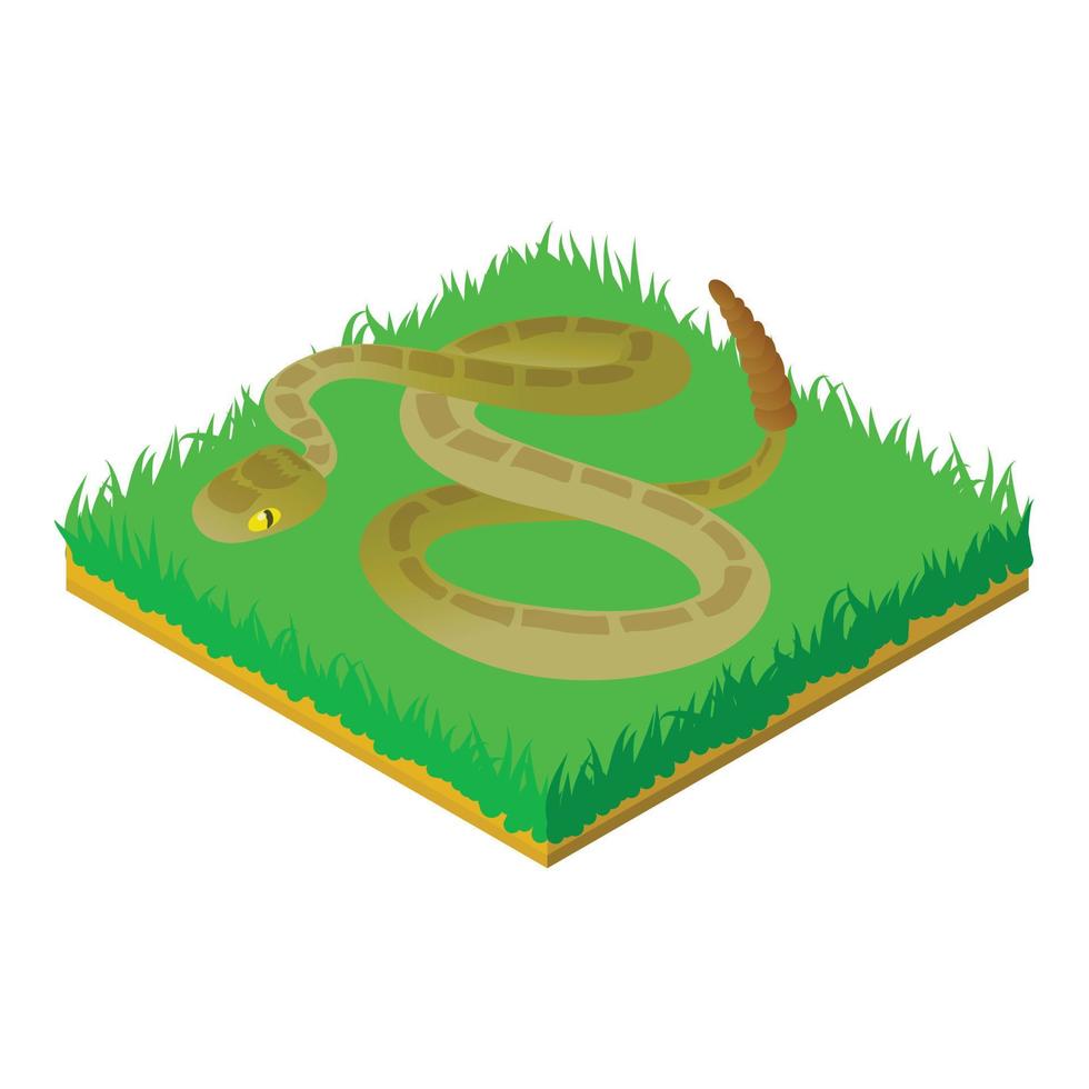 icono de serpiente de cascabel, estilo isométrico vector