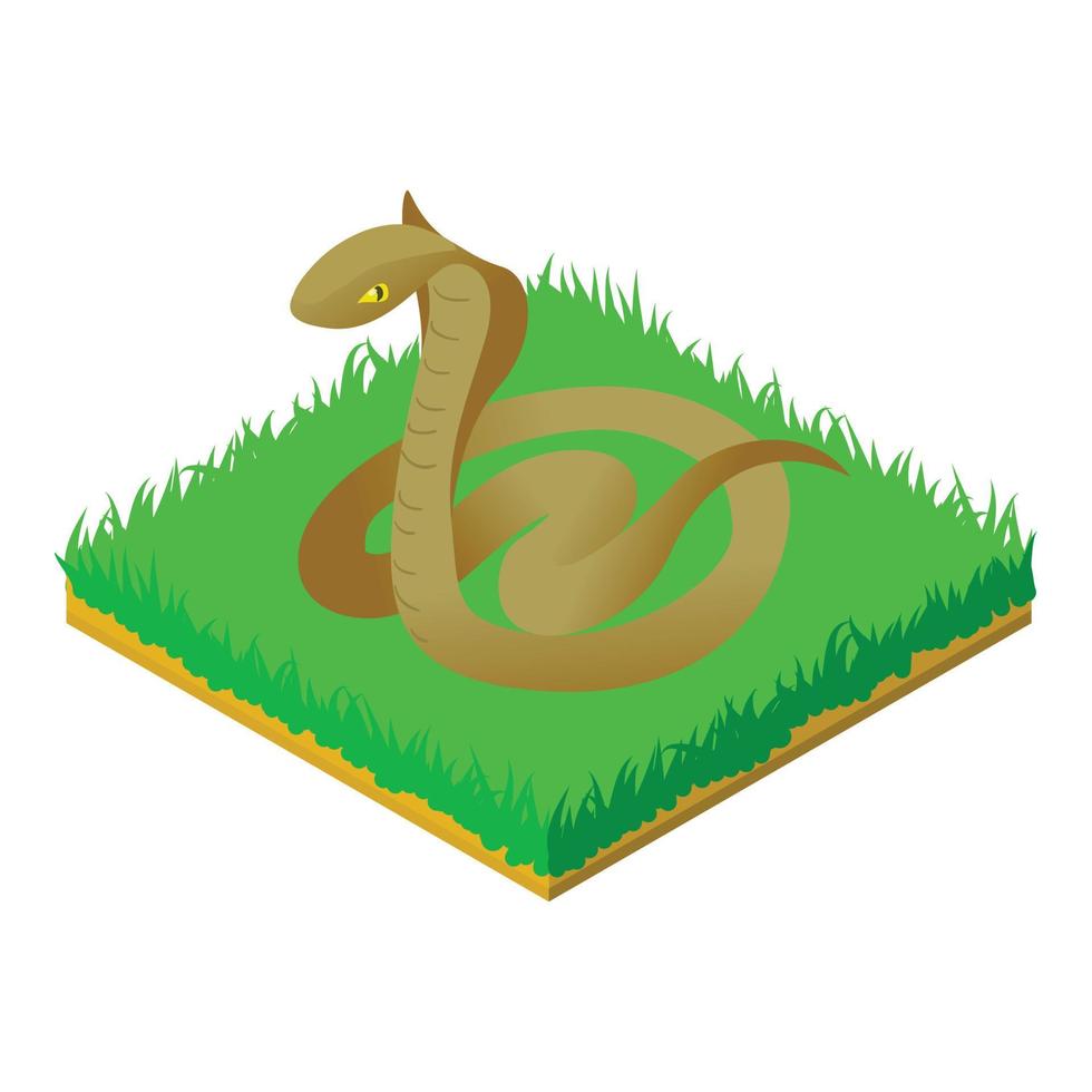 Cobra icon, isometric style vector