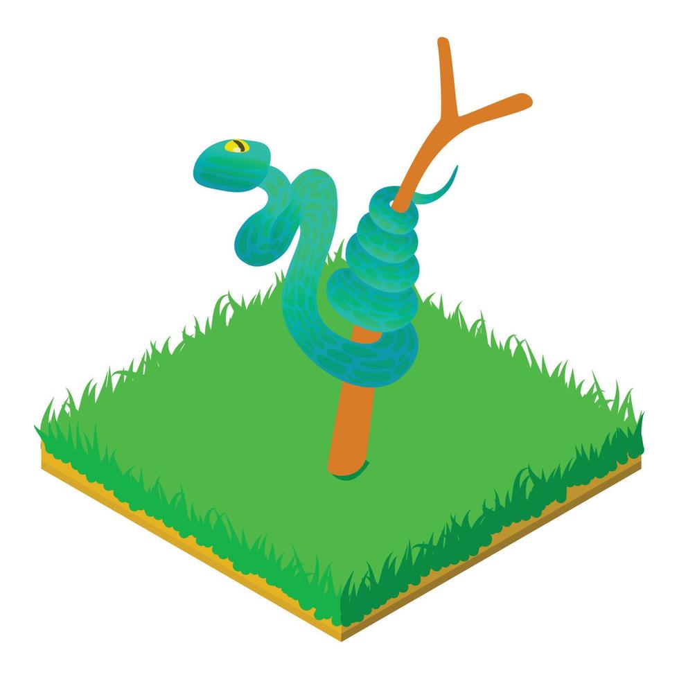 Blue viper icon, isometric style vector