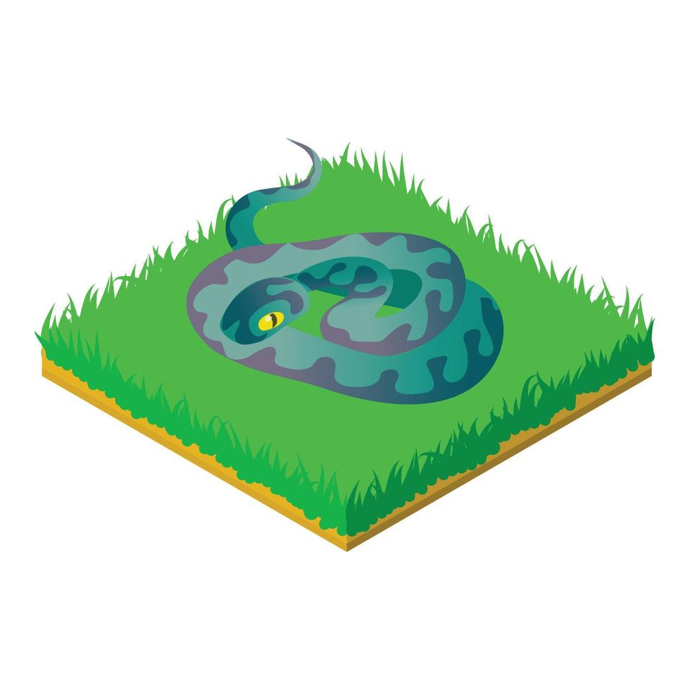 Snake icon, isometric style vector