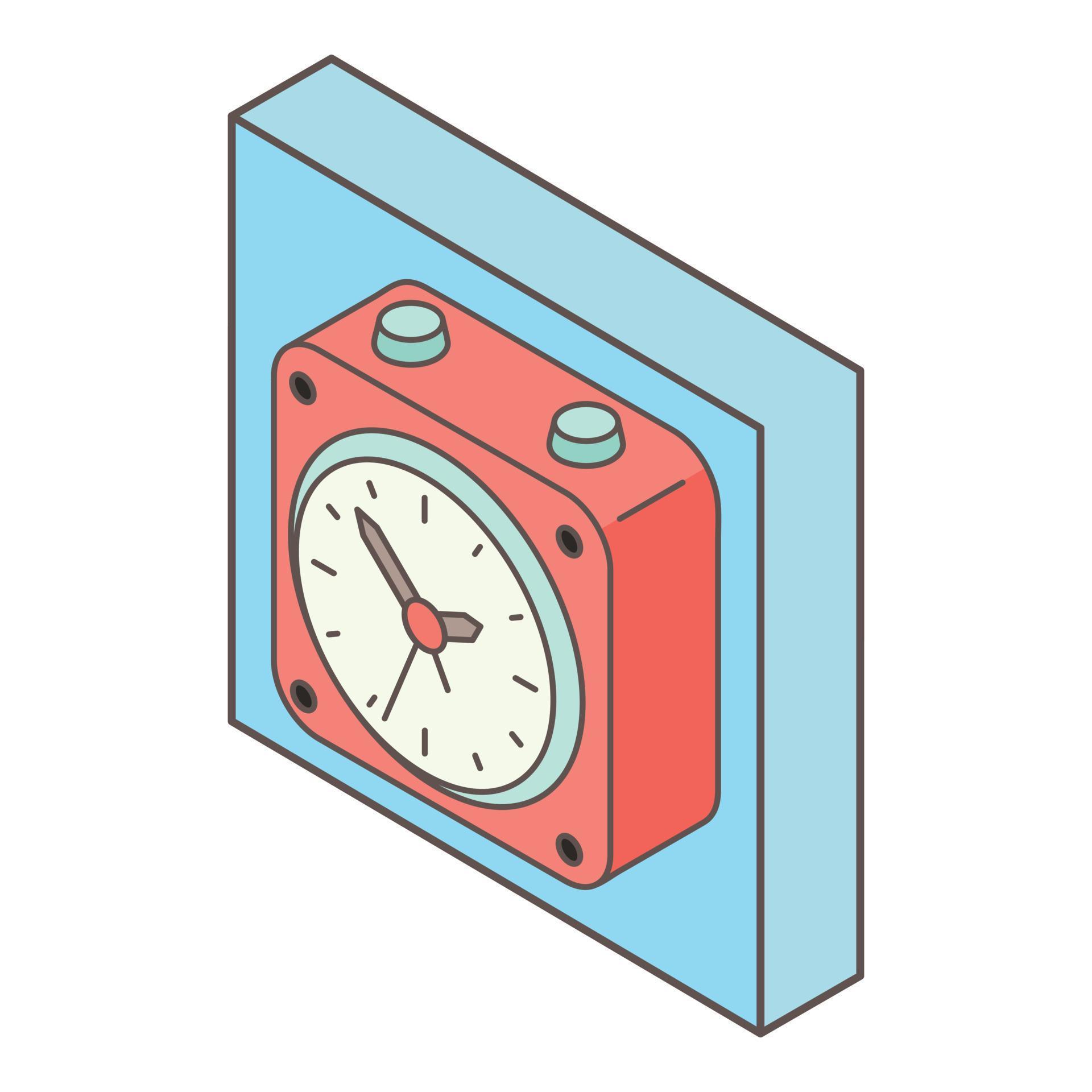 Red clock icon, isometric style 15654777 Vector Art at Vecteezy