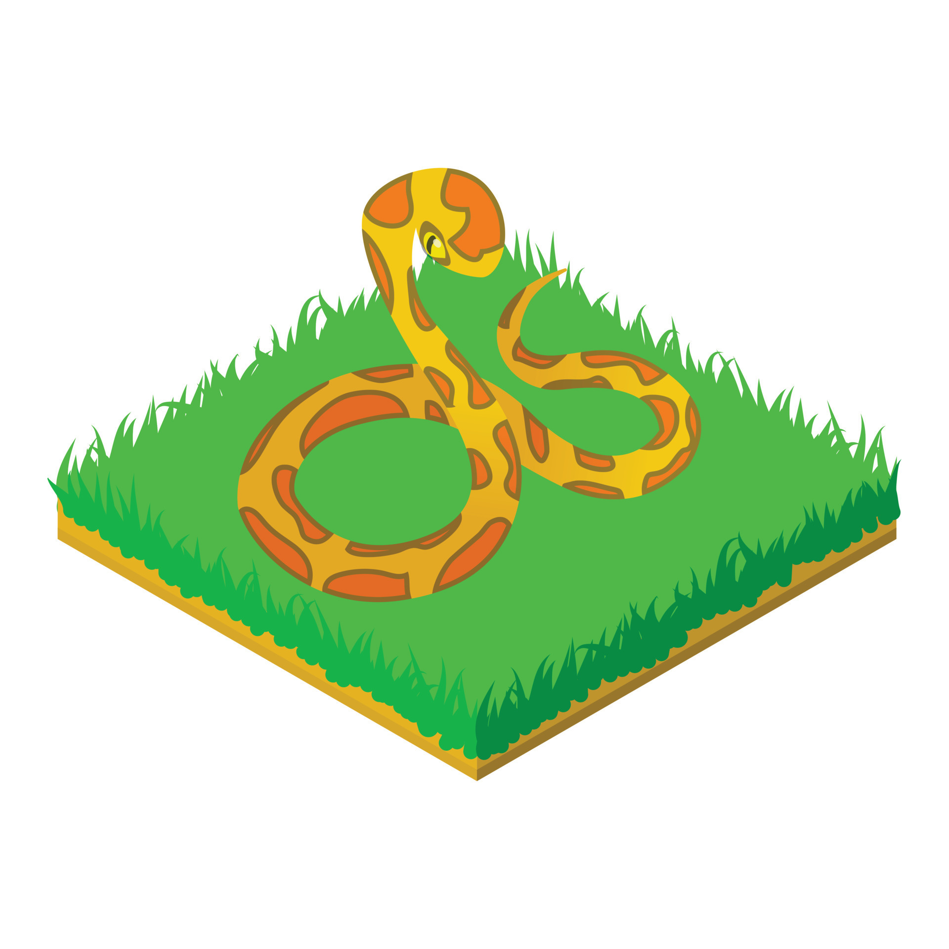 Yellow python icon, isometric style 15654779 Vector Art at Vecteezy