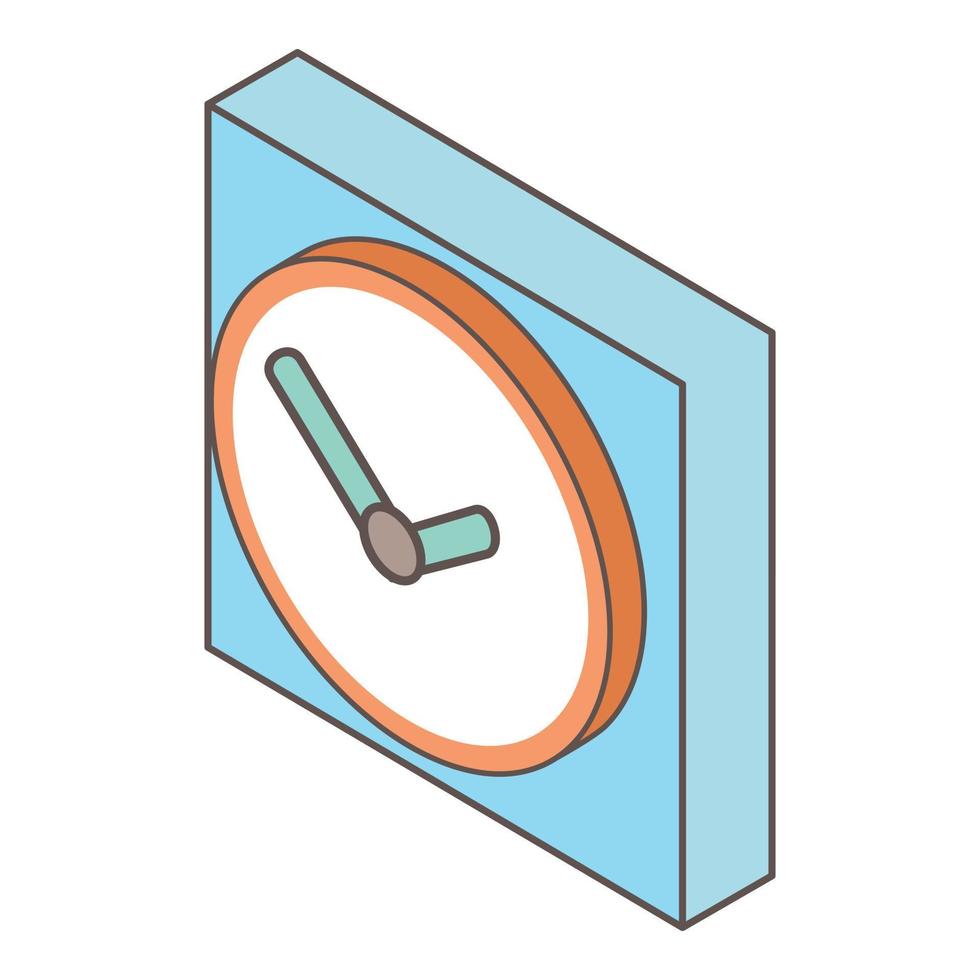 Round clock icon, isometric style vector