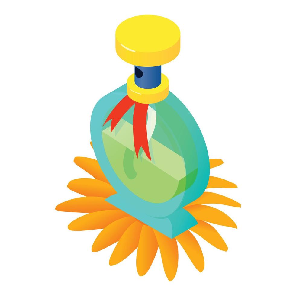 Modern perfume icon, isometric style vector