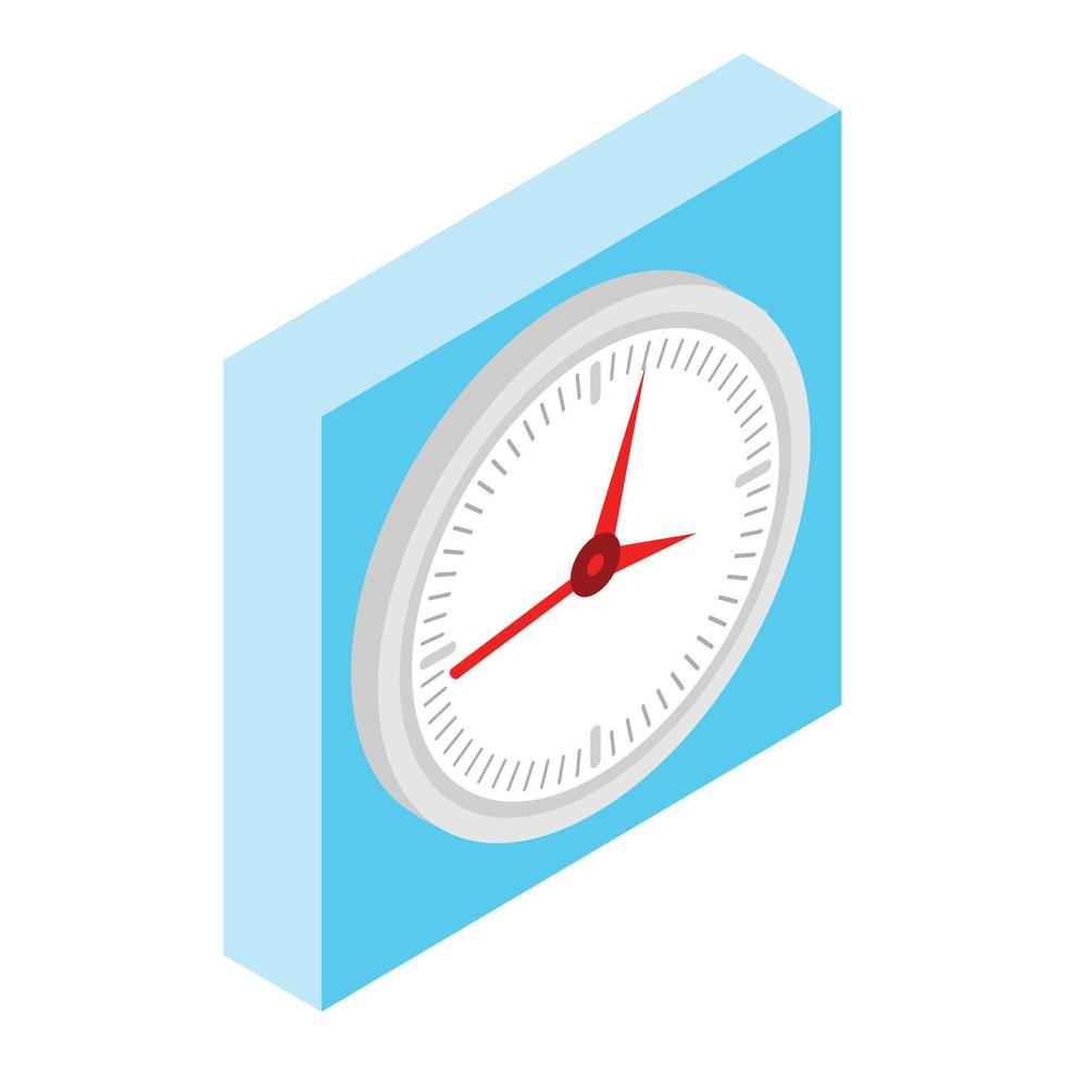 Modern clock icon, isometric style vector
