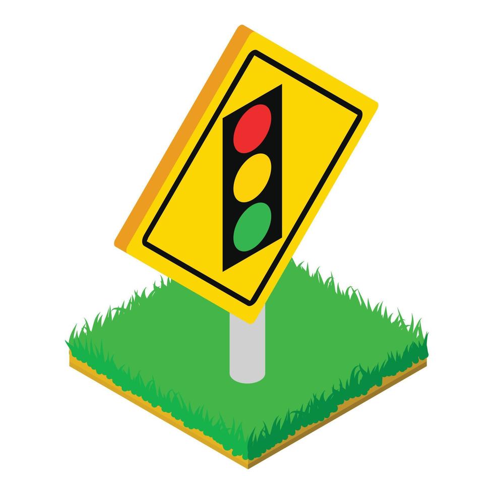 icono de roadsign de luz, estilo isométrico vector