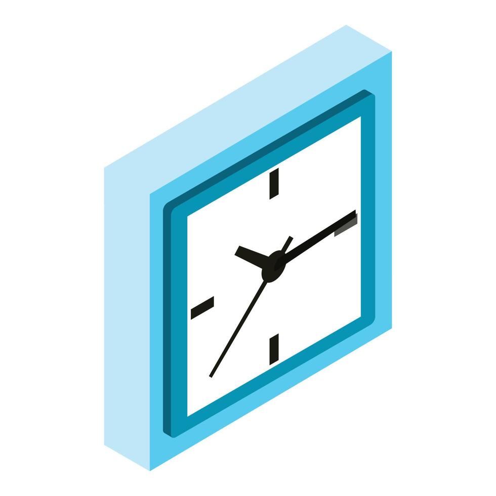 Square clock icon, isometric style vector