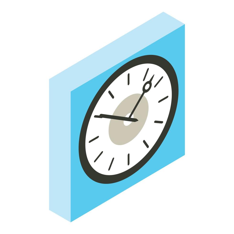 Vintage clock icon, isometric style vector