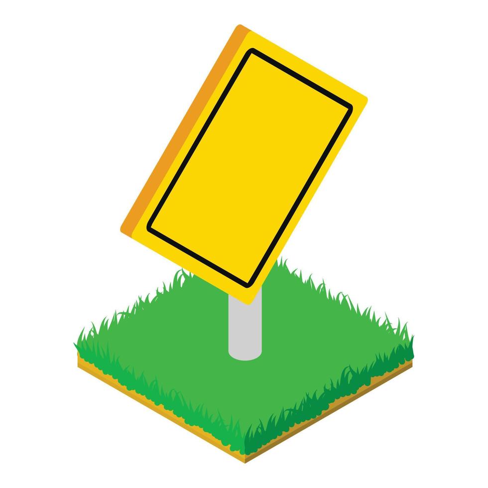 Warning roadsign icon, isometric style vector