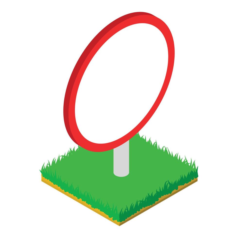 Circular roadsign icon, isometric style vector