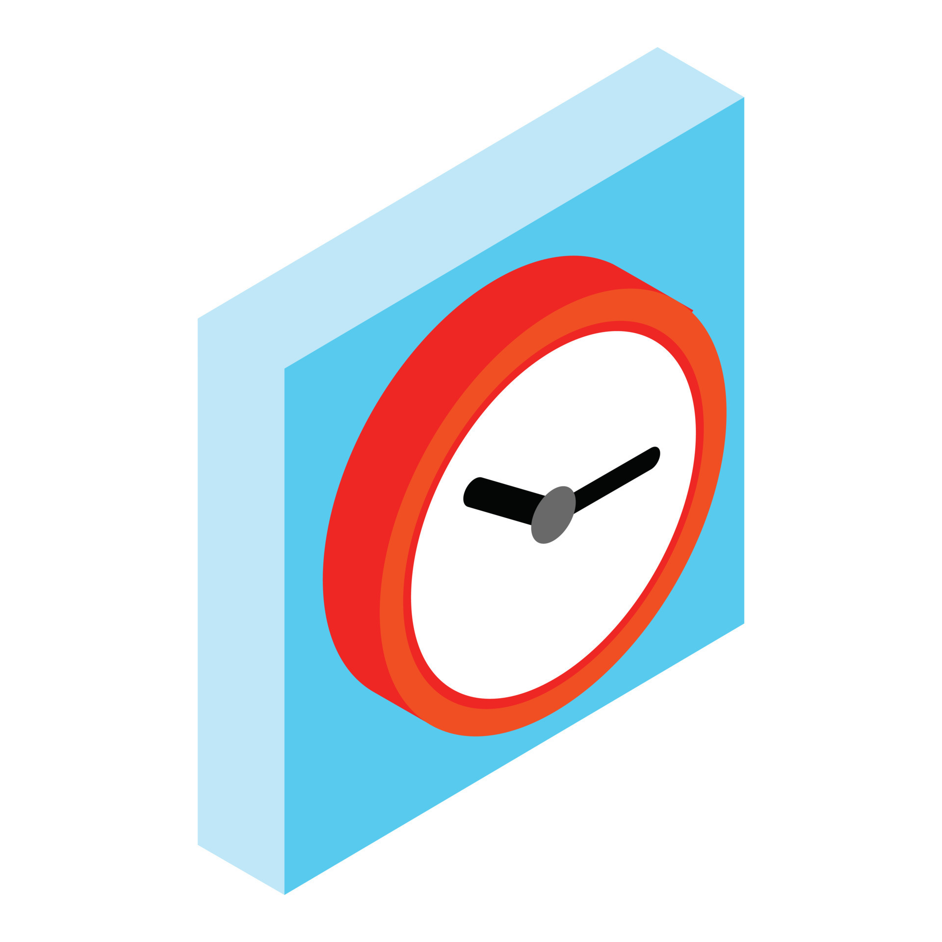 Red clock icon, isometric style 15654825 Vector Art at Vecteezy