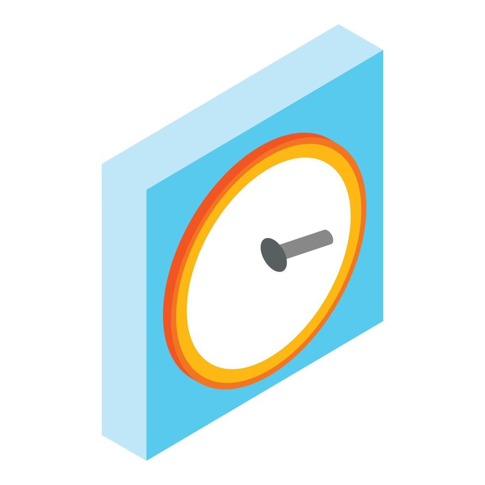 Round clock icon, isometric style vector