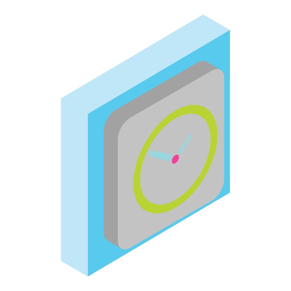 Stylish clock icon, isometric style vector