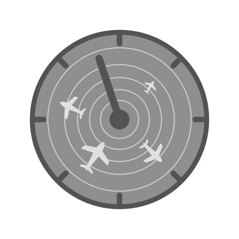 Radar Screen Flat Greyscale Icon vector
