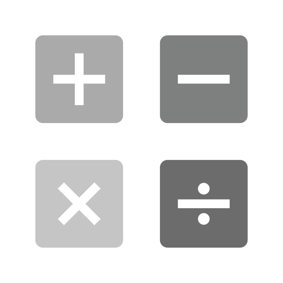 Math Symbols II Flat Greyscale Icon vector