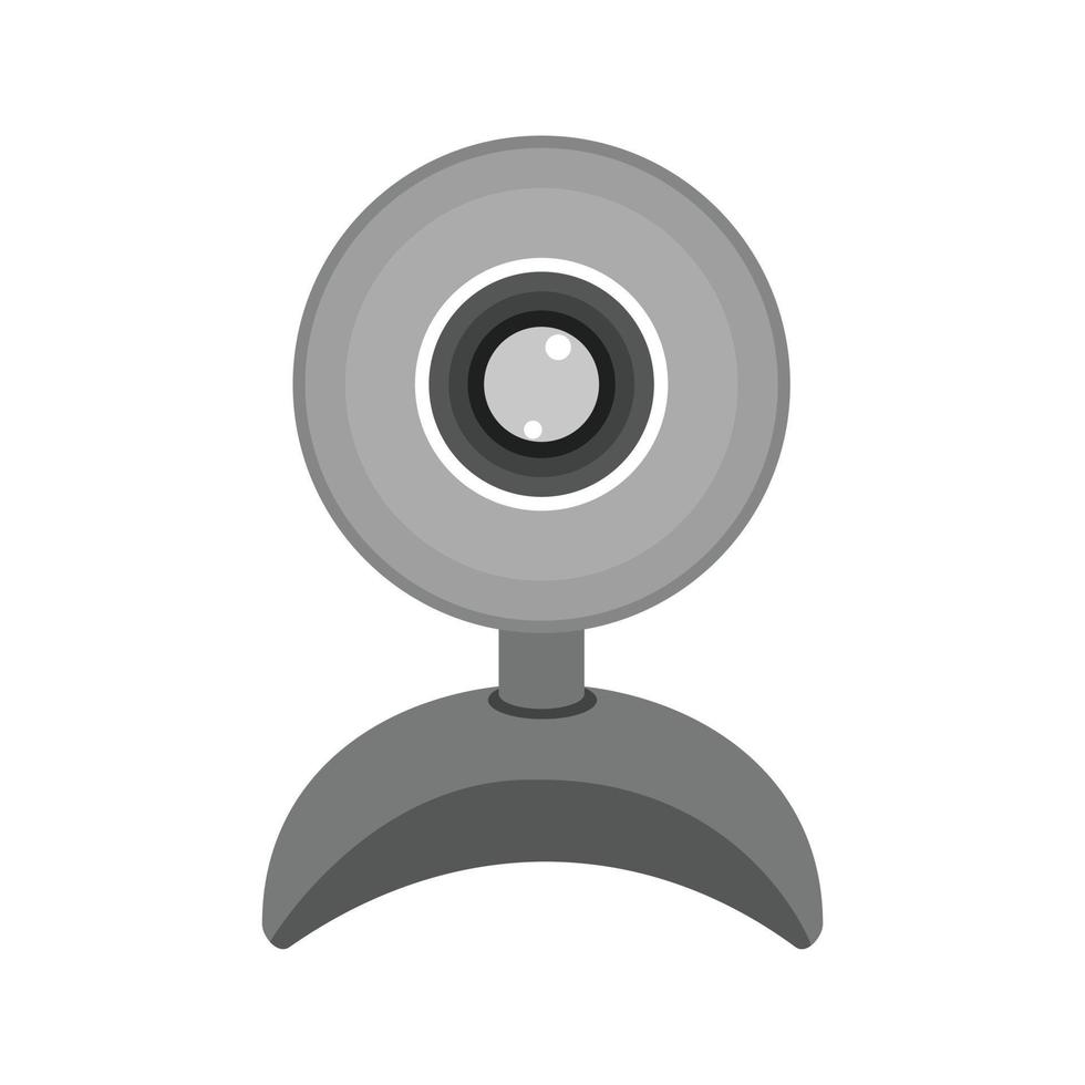 icono de escala de grises plana de comunicación de video vector