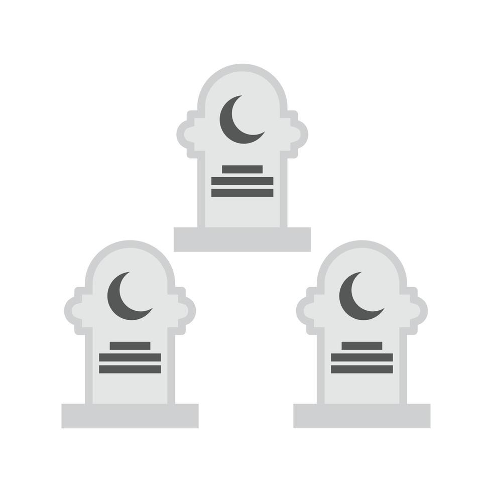 icono de cementerio plano en escala de grises vector