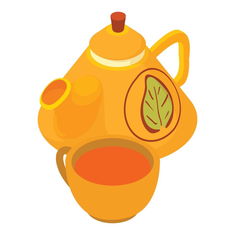 icono de té de hierbas, estilo isométrico vector