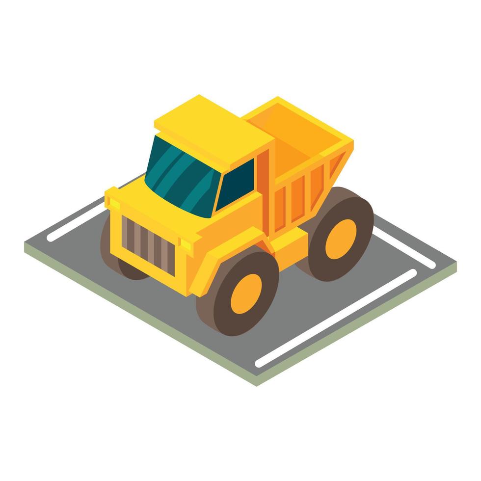 Mining truck icon, isometric style vector