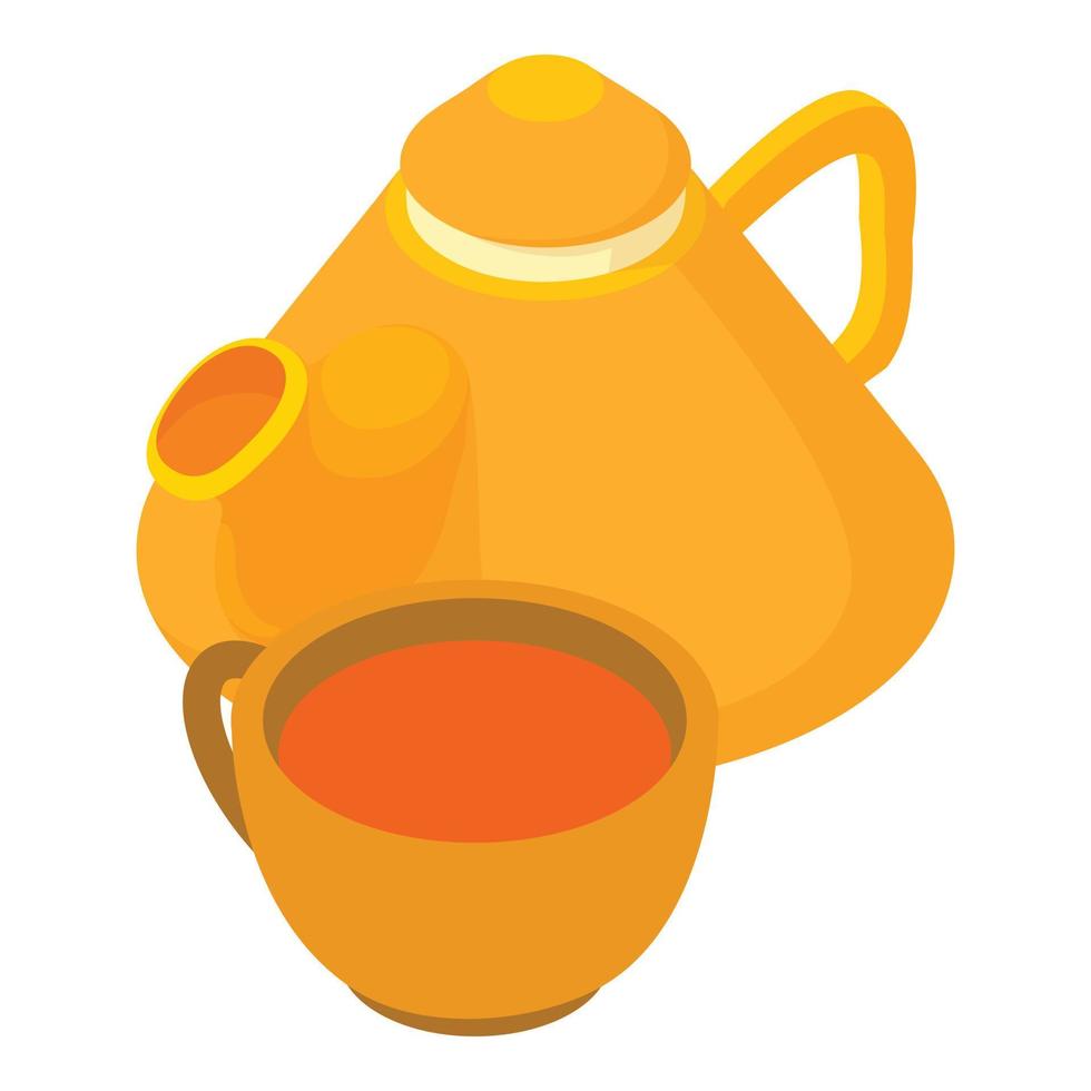 Ginger tea icon, isometric style vector