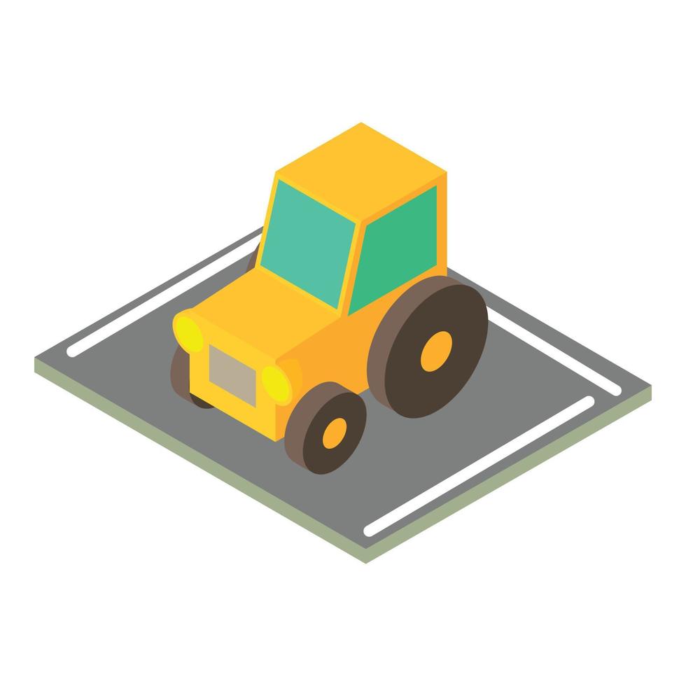 icono de tractor, estilo isométrico vector