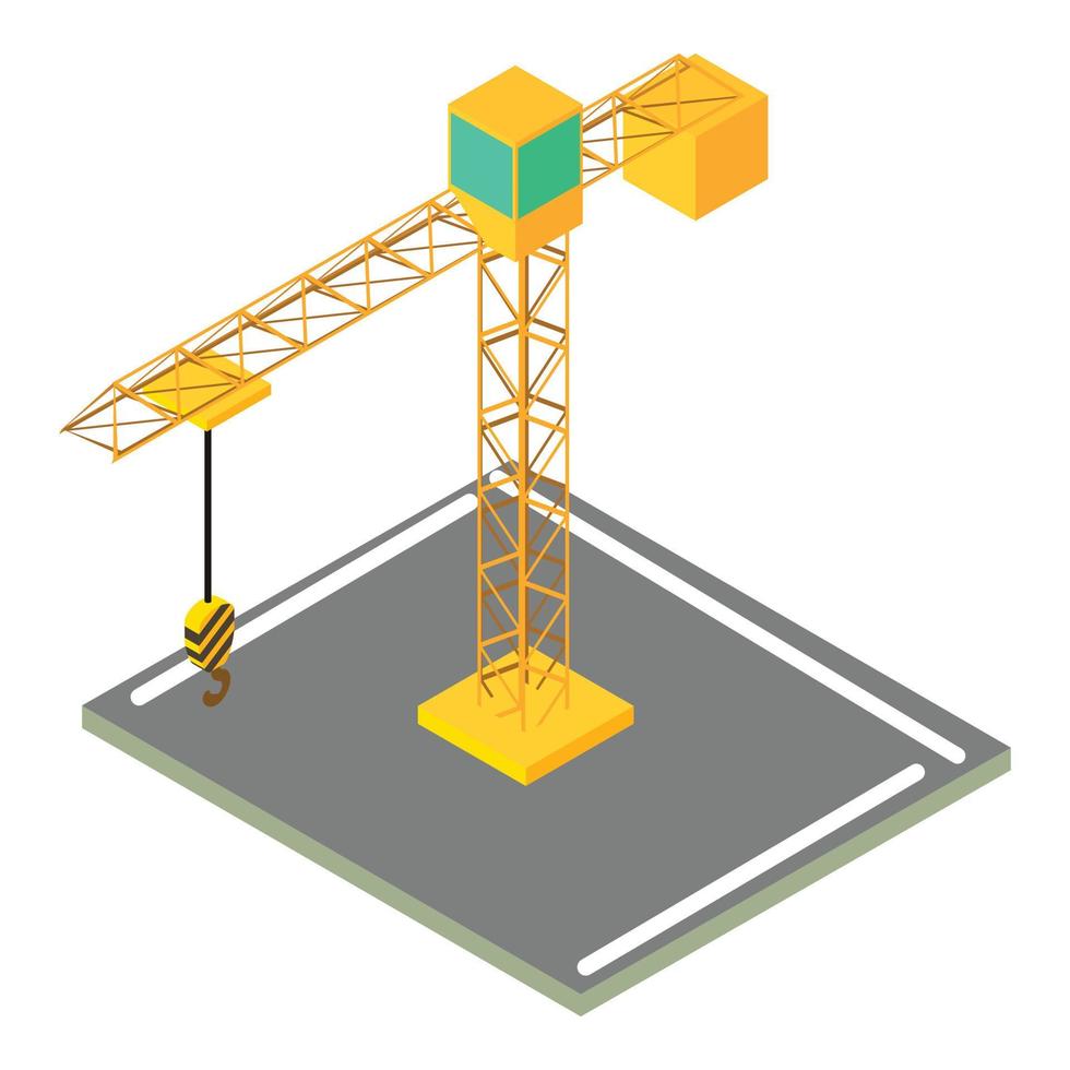 Building crane icon, isometric style vector