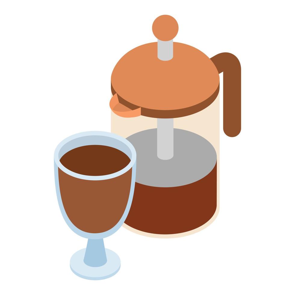 icono de café recién hecho, estilo isométrico vector