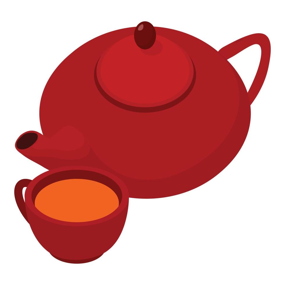 Hibiscus tea icon, isometric style vector