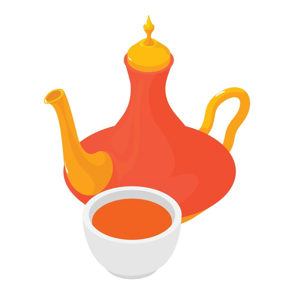 icono de té turco, estilo isométrico vector