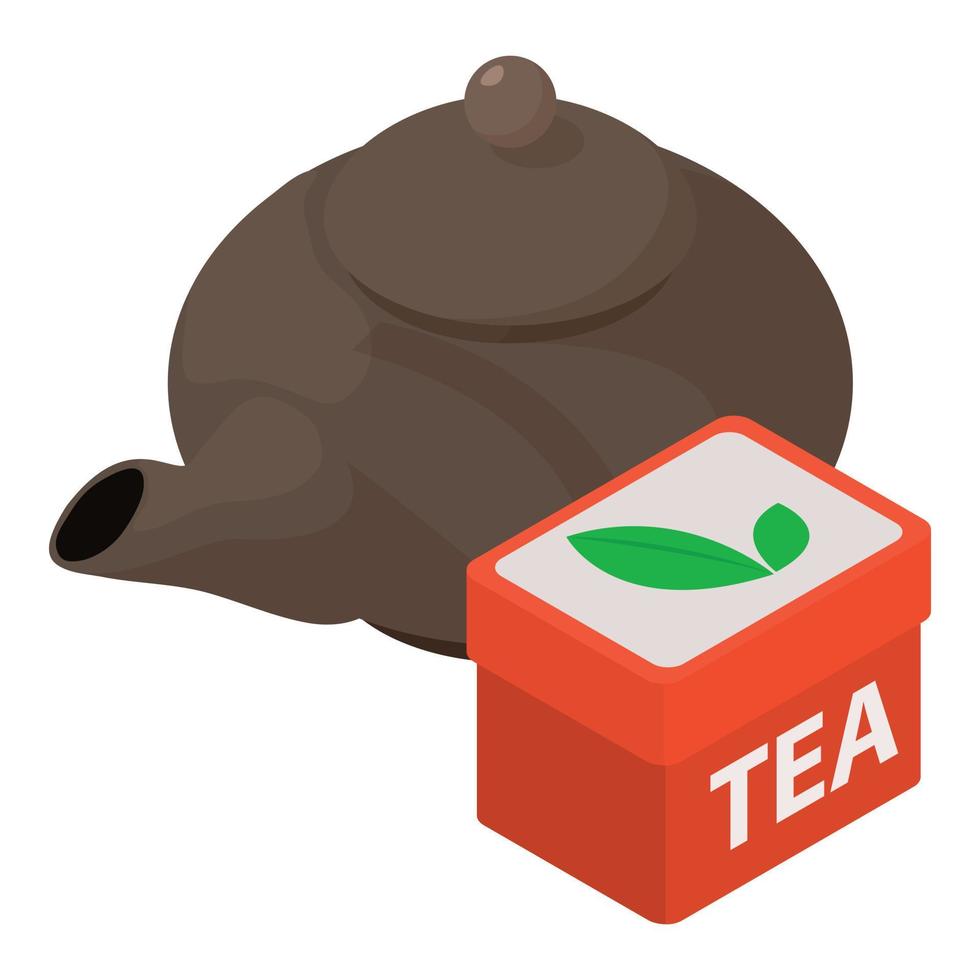 icono de té inglés, estilo isométrico vector