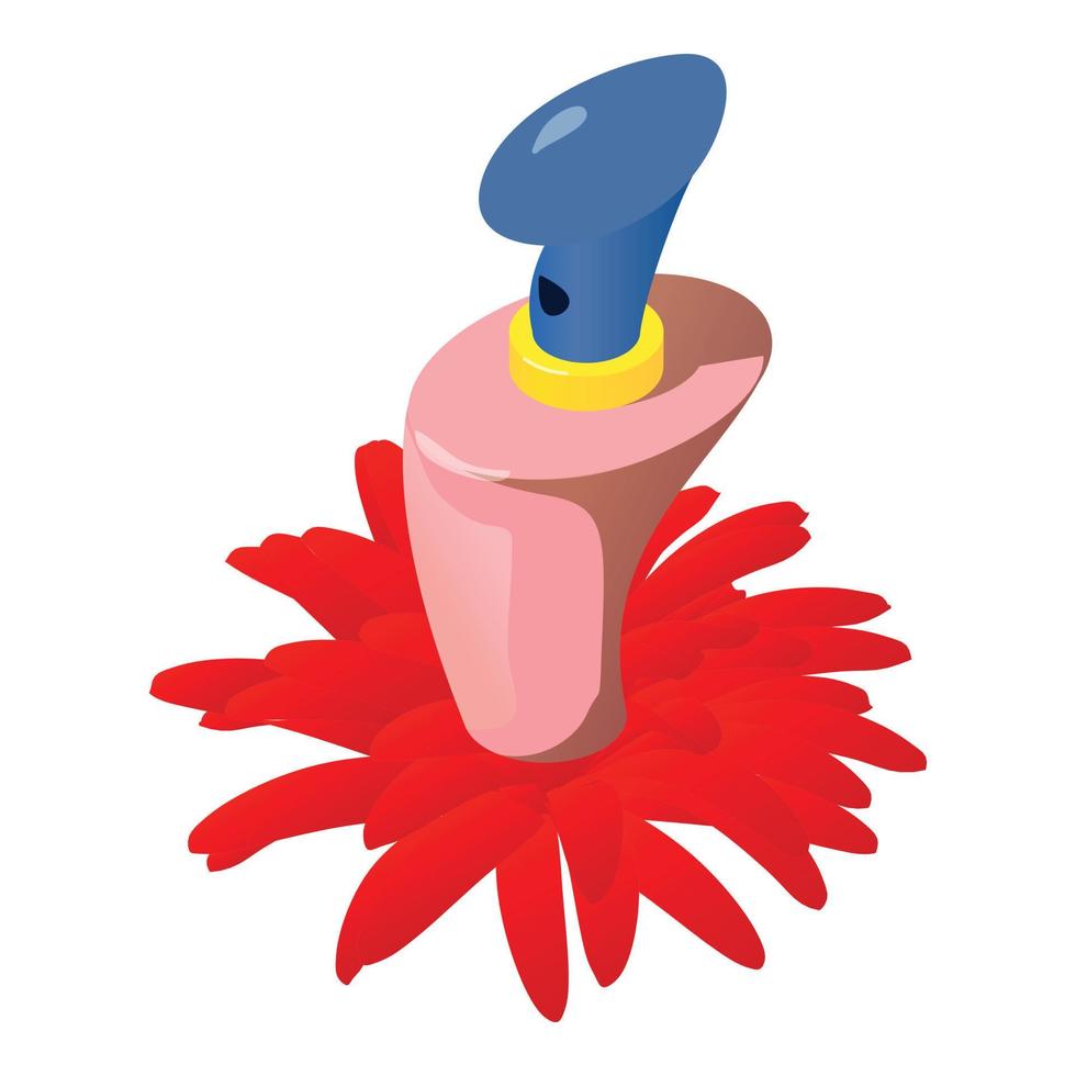 Female fragrance icon, isometric style vector