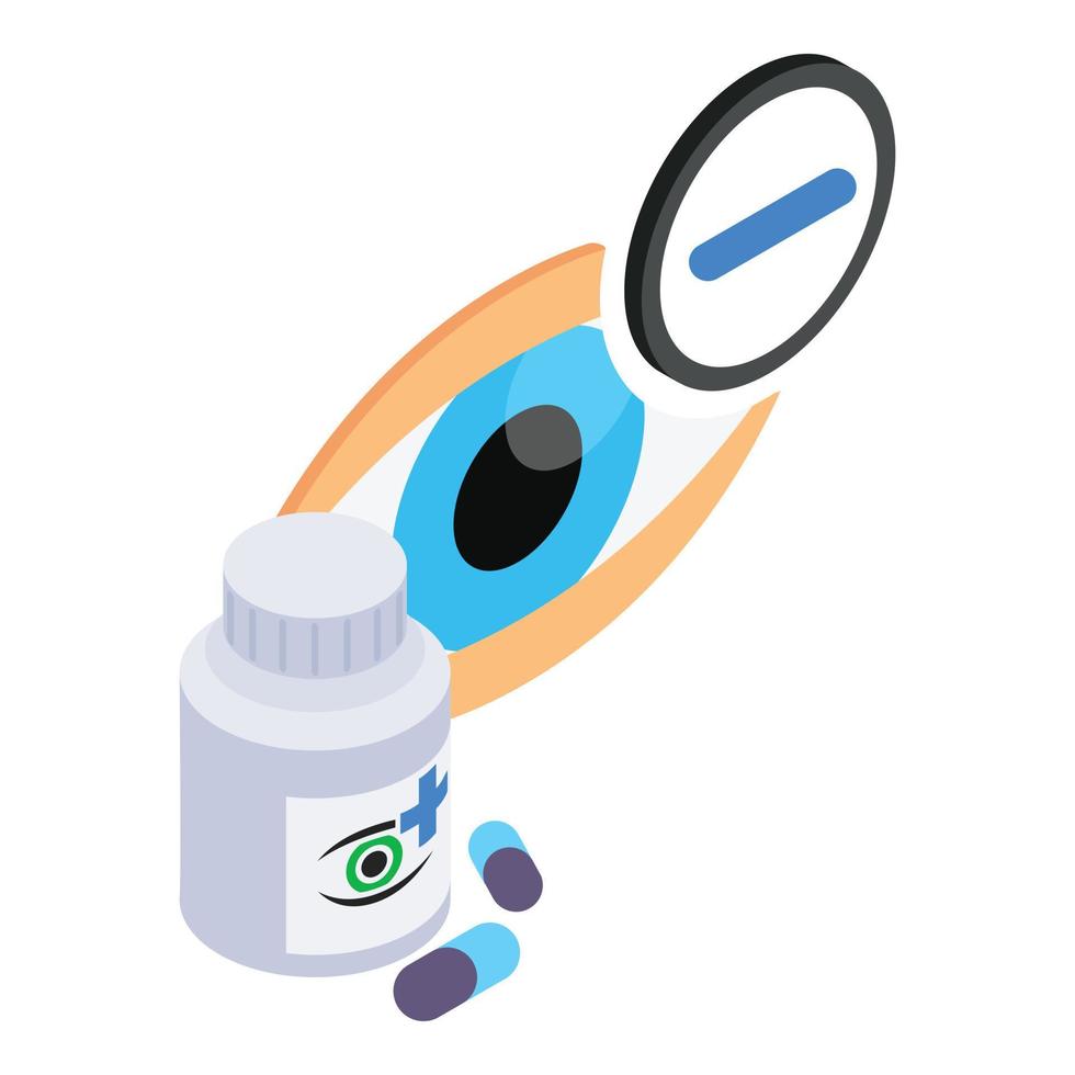 icono de salud ocular, estilo isométrico vector