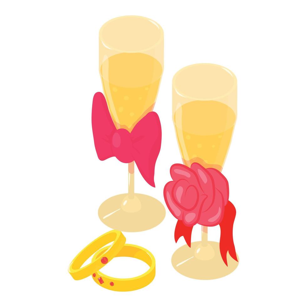 Wedding composition icon, isometric style vector