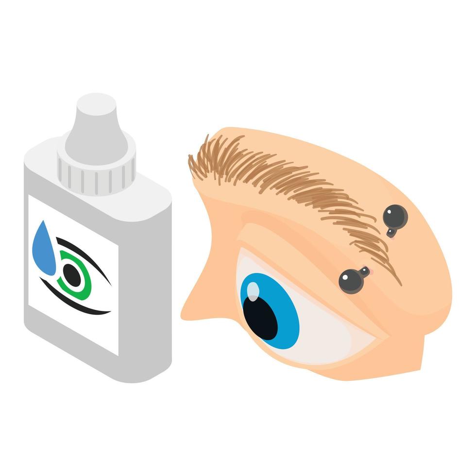 Eye treatment icon, isometric style vector