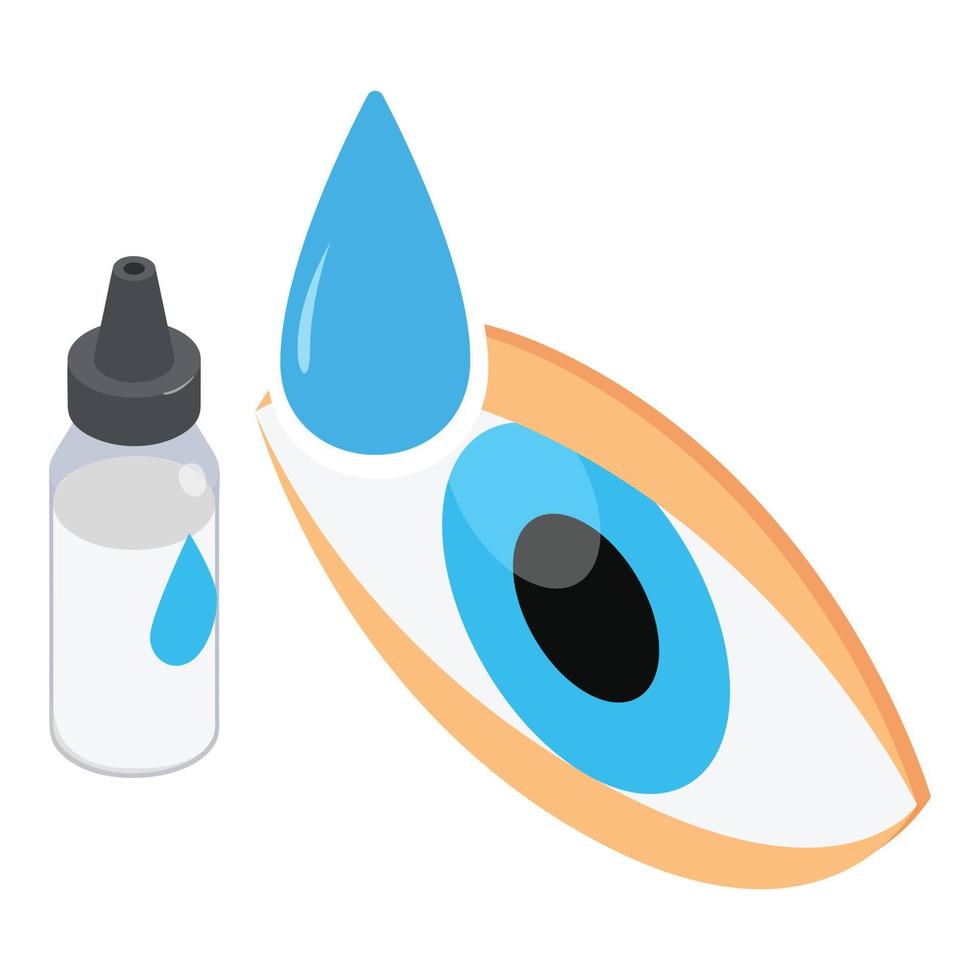 Eye drop icon, isometric style vector