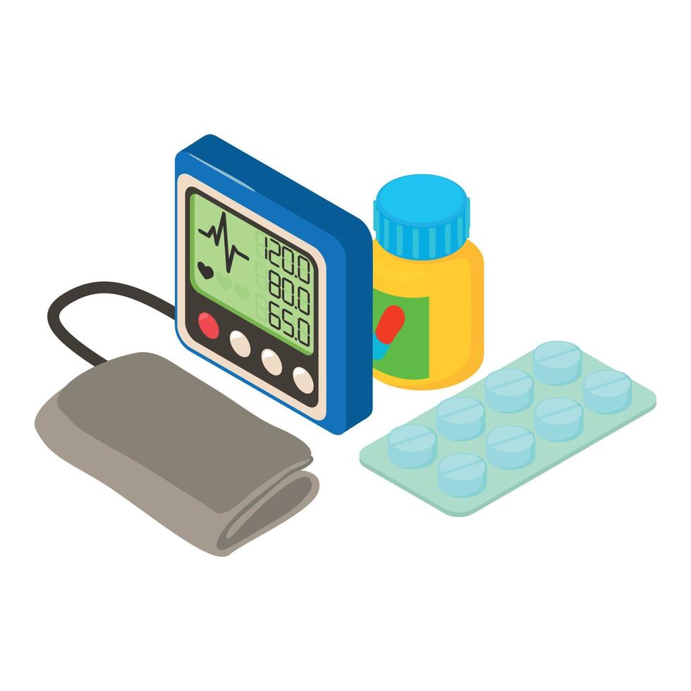 Pressure control icon, isometric style vector