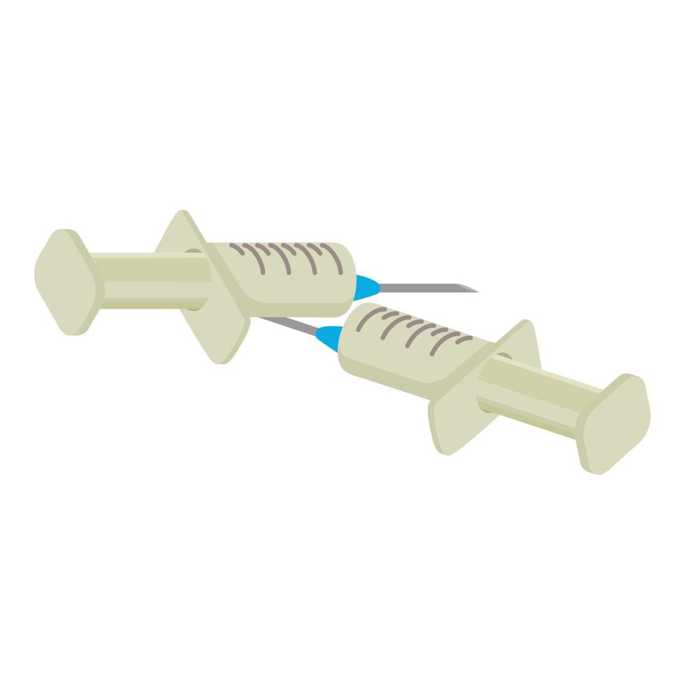 Medical syringe icon, isometric style vector