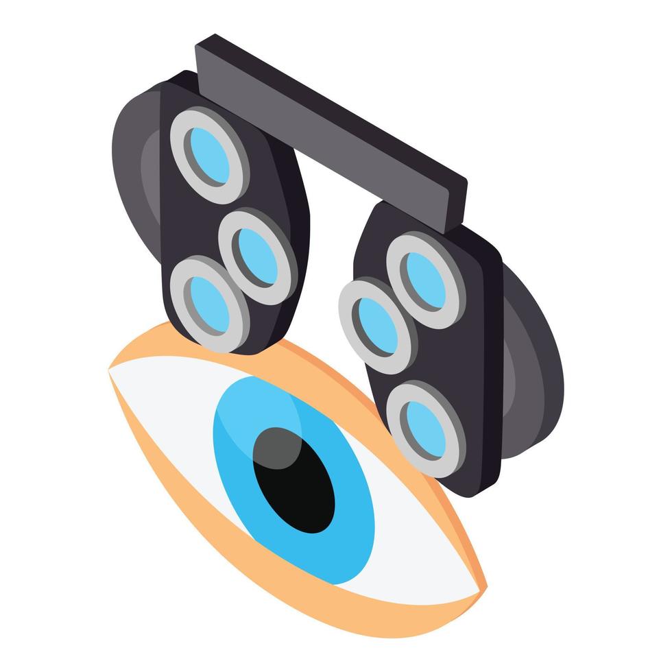 icono de examen ocular, estilo isométrico vector