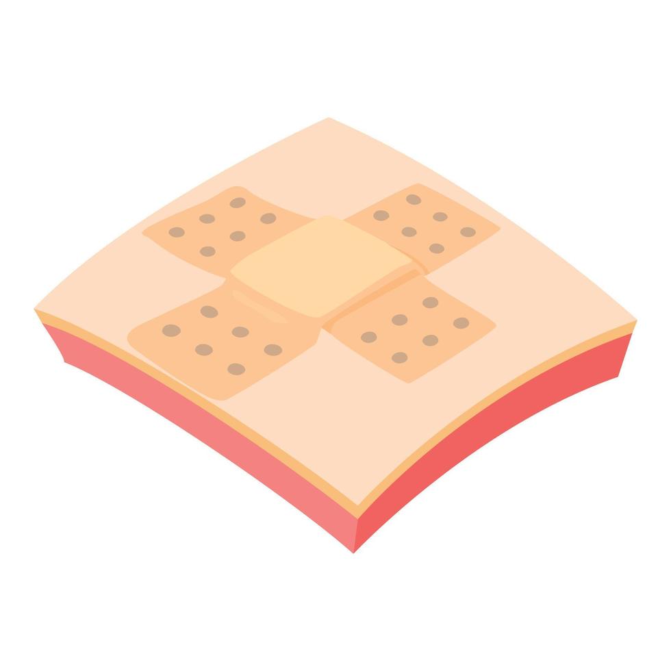 Medical plaster icon, isometric style vector