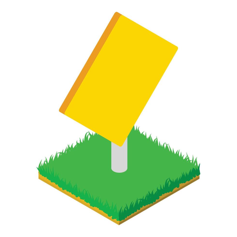 Yellow roadsign icon, isometric style vector