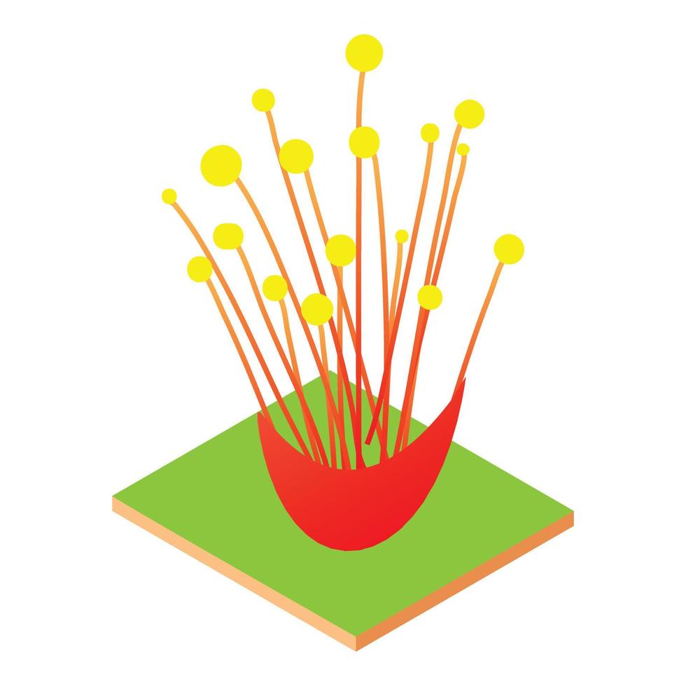Exotic flower icon, isometric style vector