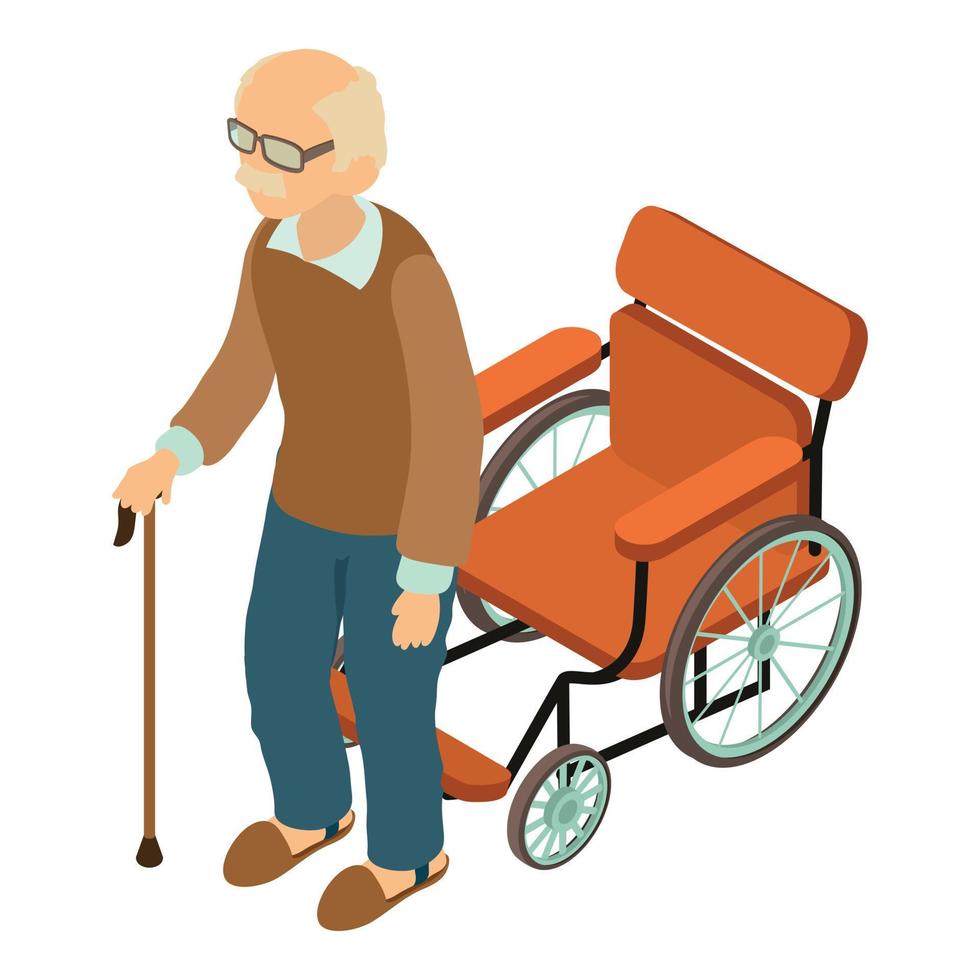 Man disabled icon, isometric style vector