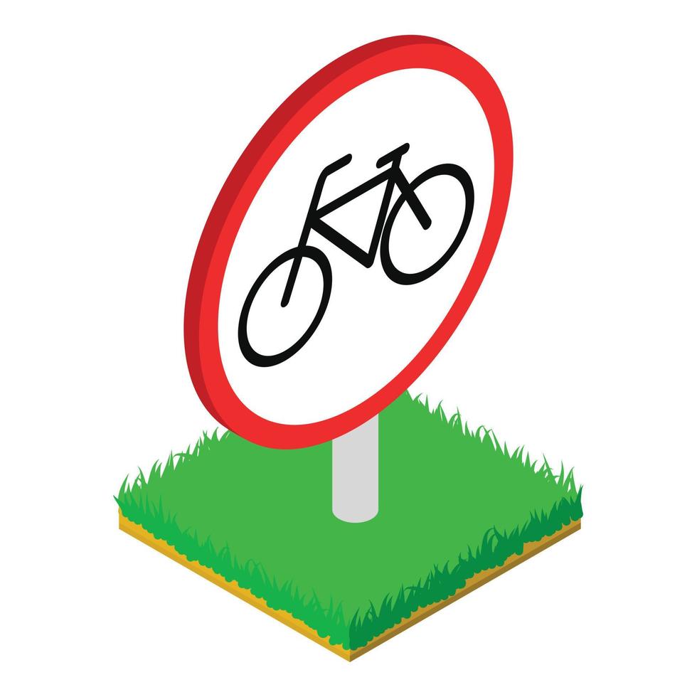 No bicycle icon, isometric style vector